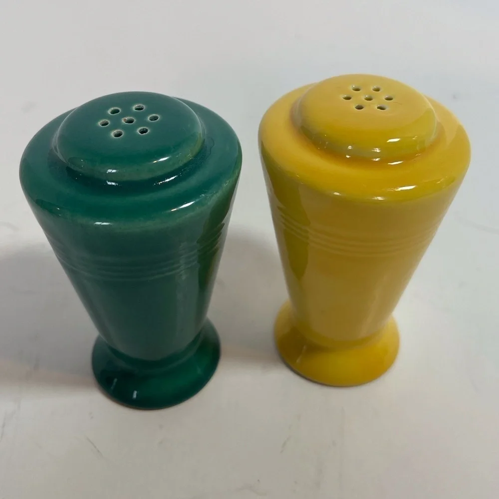 Vintage Homer Laughlin Harlequin Pottery Salt and Pepper Shakers
